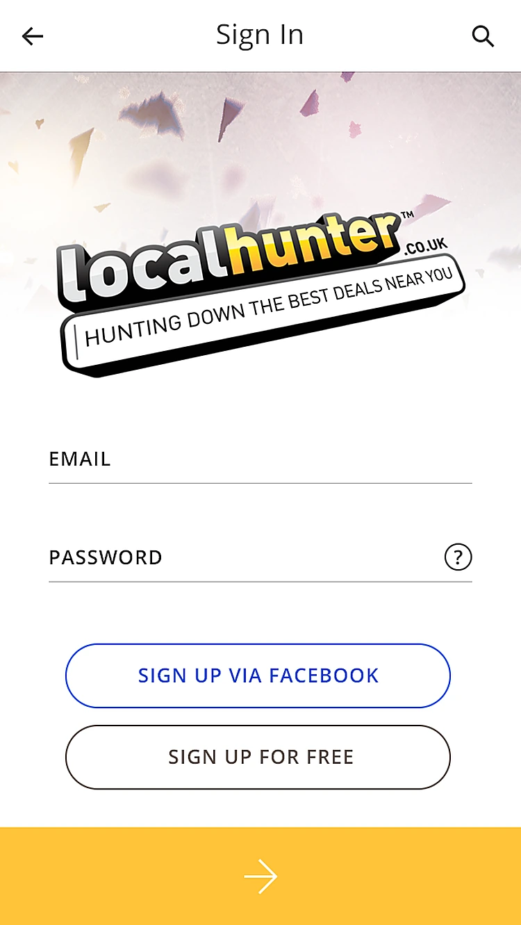 Local Hunter: Sign in