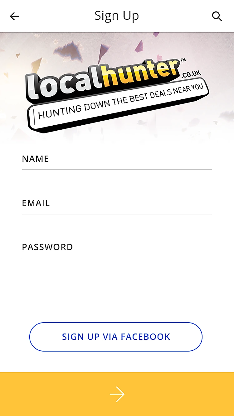 Local Hunter: Sign up
