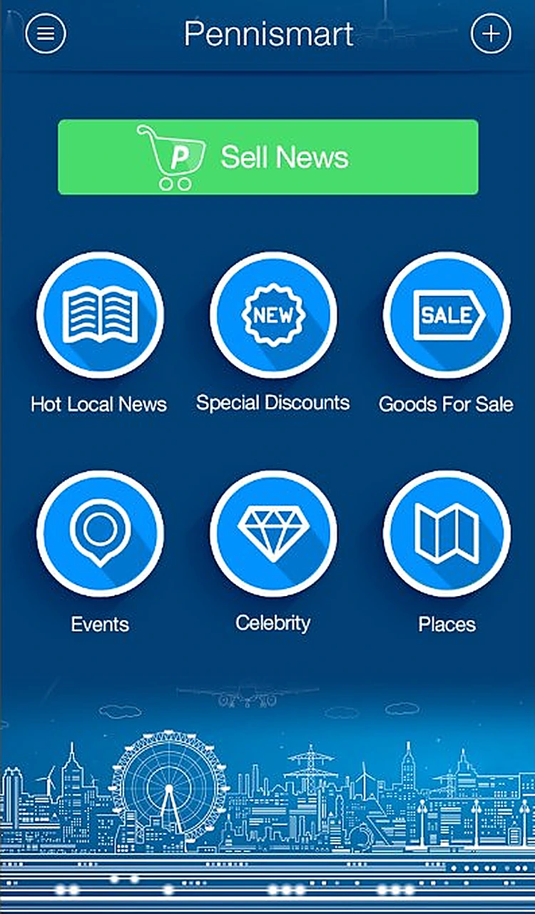 Pennismart: Home: icon grid