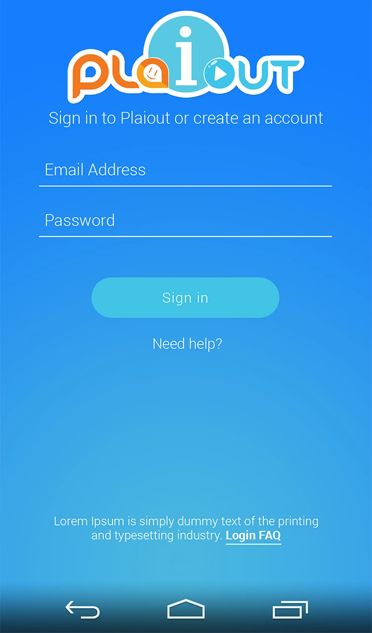 Plaiout: Sign in