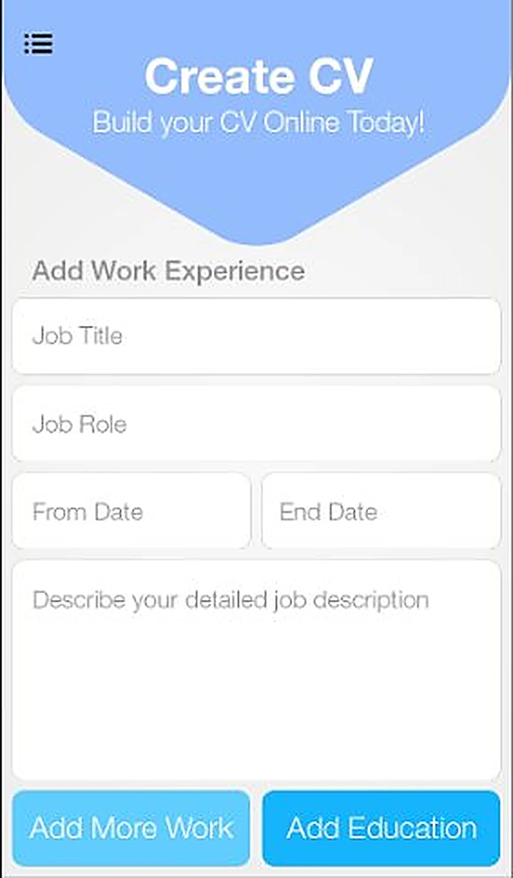 Resume Builder: Step 2: work