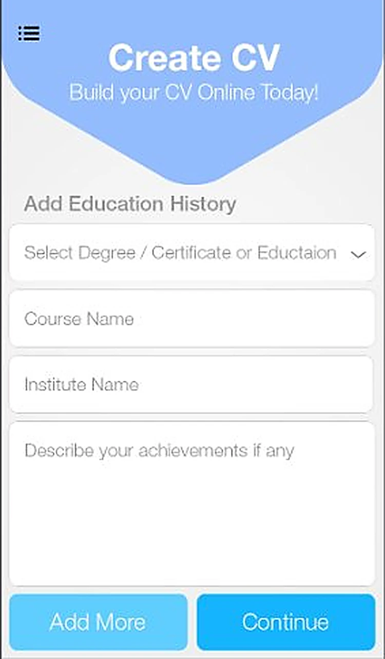 Resume Builder: Step 3: education