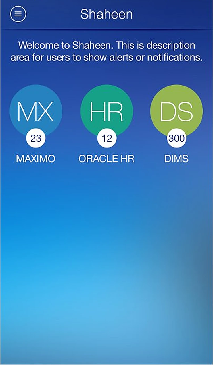 Shaheen app screen