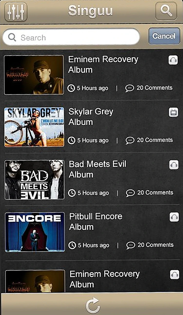 Singuu: Search and refresh