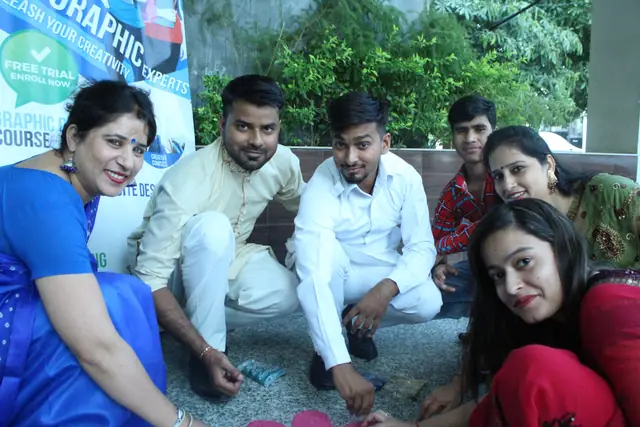 Rangoli done, smiles on