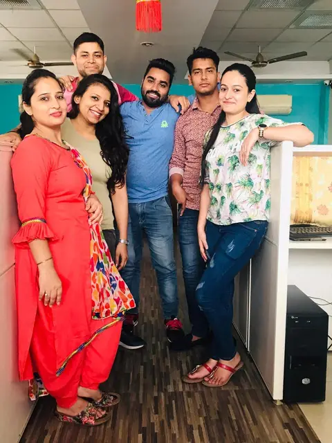 The studio crew between projects