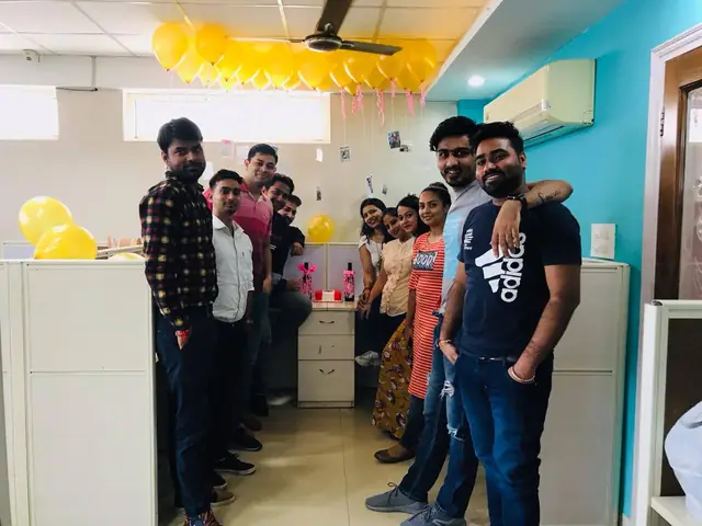 Birthday celebration with the whole team