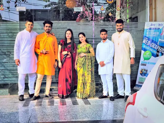 Diwali outfits outside the studio
