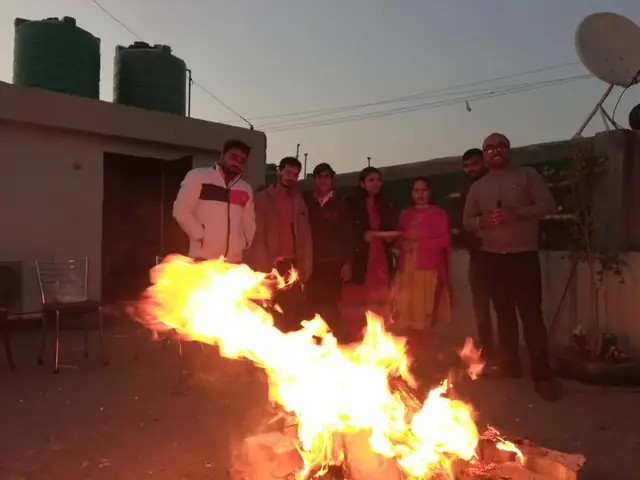 Lohri night on the roof