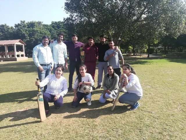 Team cricket in the park