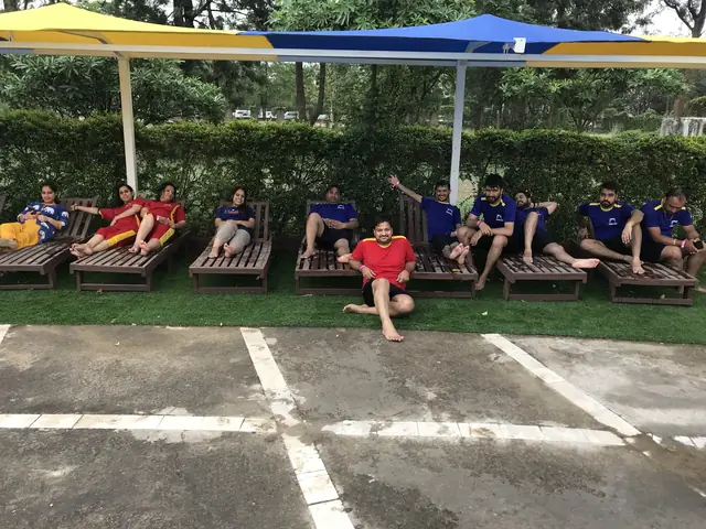 Poolside downtime on the team trip