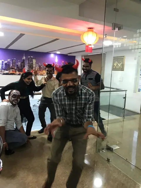 Monster moves in the lobby