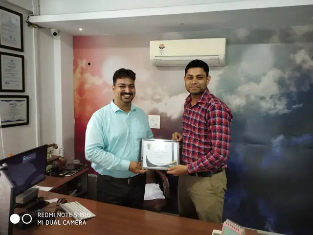 Certificate winners with the director