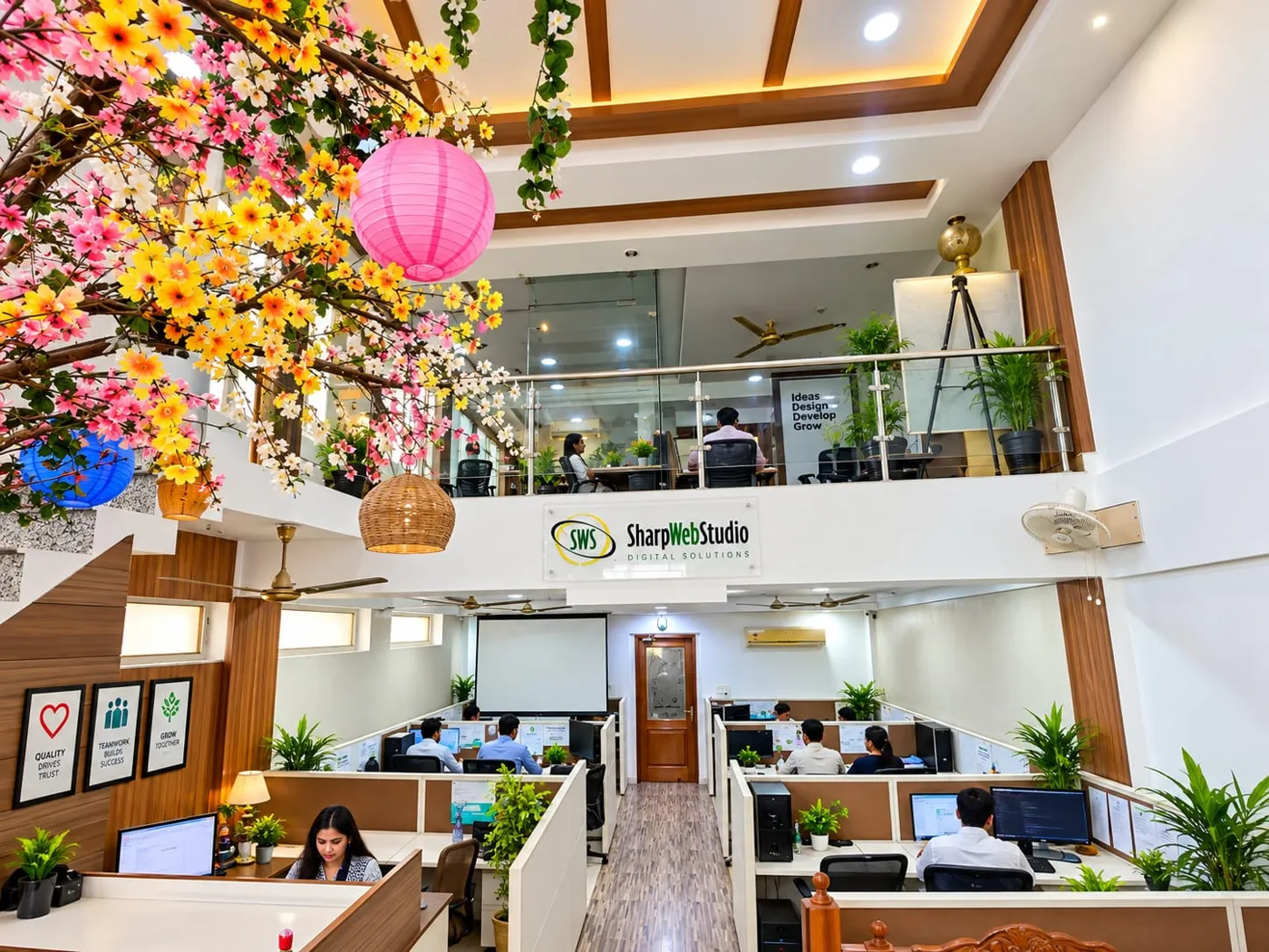 Sharp Web Studio open workspace and mezzanine