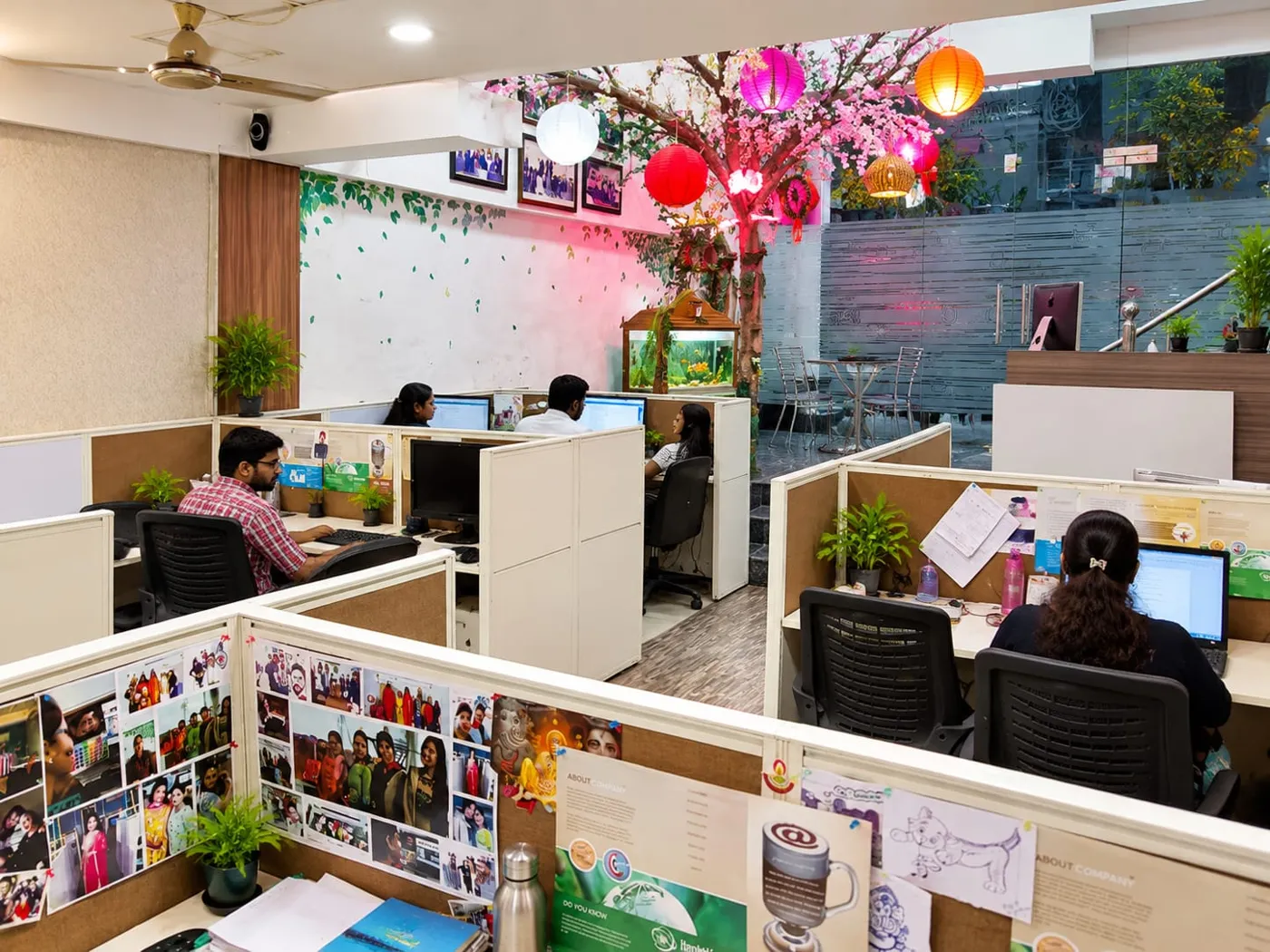 Team working at Sharp Web Studio desks