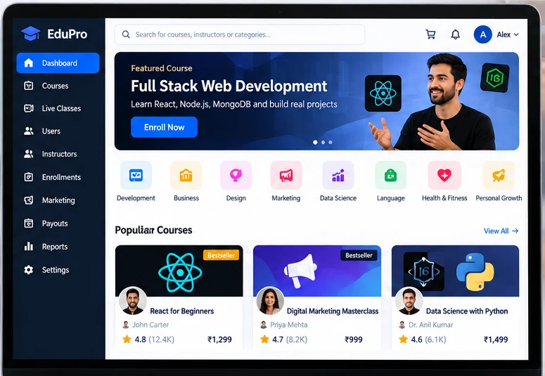LMS & Course Marketplace – React web app