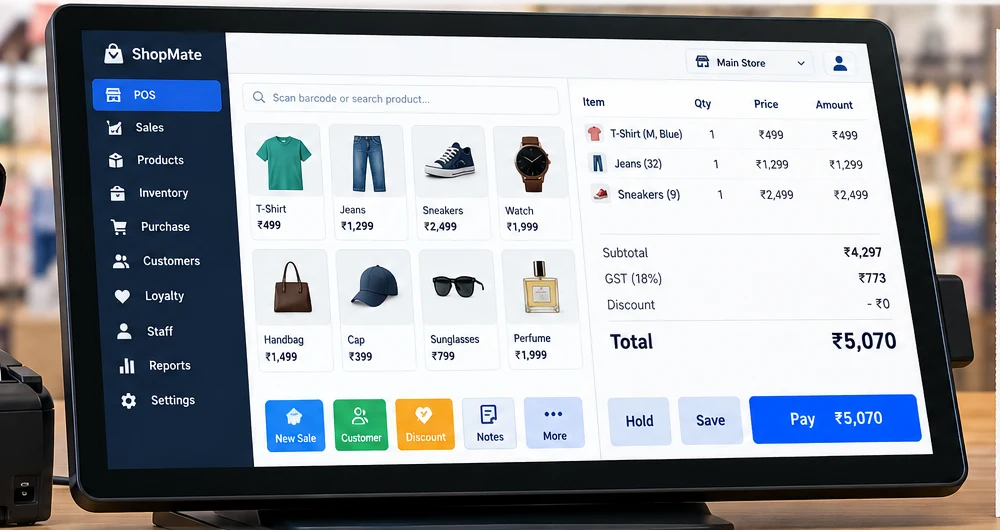 POS & Inventory Management – POS billing screen