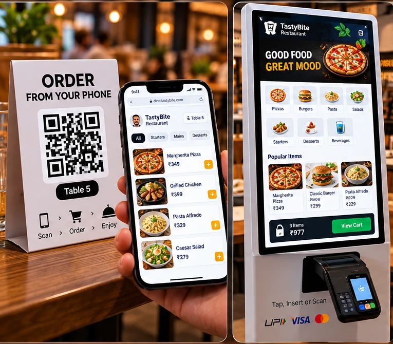 Smart Table Ordering System – QR ordering & self-service kiosk