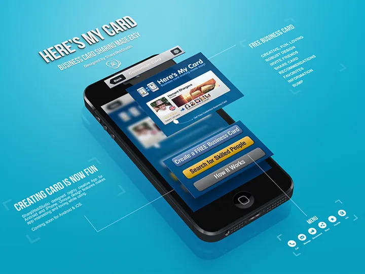 Here's My Card: Digital business card app UI