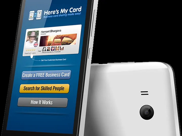 Here's My Card: Digital business card app UI