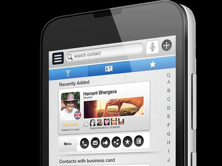 Here's My Card: Digital business card app UI