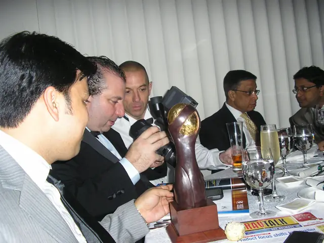 The trophy takes pride of place at our table